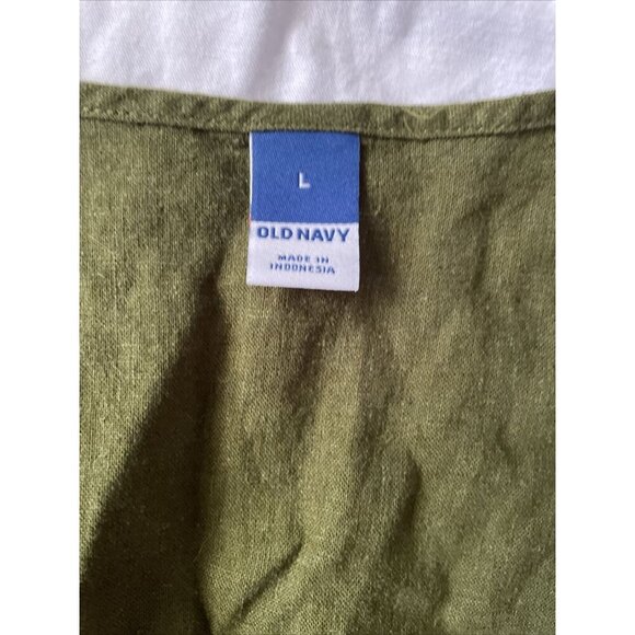 Old Navy Green Sleeveless Button-Front Top Womens L - Picture 3 of 10